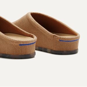 Rothy's Tan Mules with Blue Accent